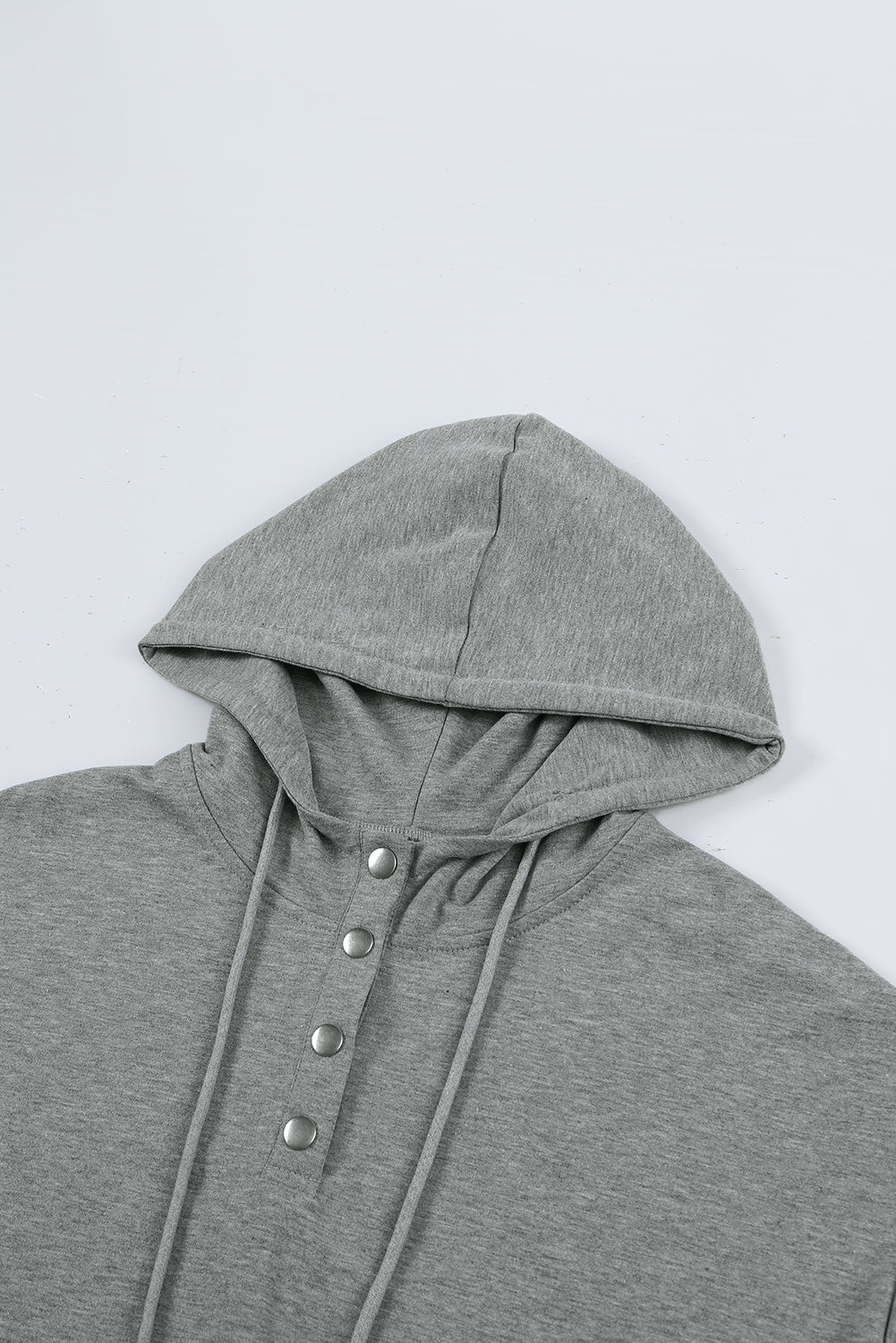 Drawstring Quarter Snap Cap Sleeve Hoodie