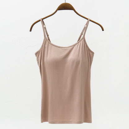 Modal Cami with Built-in Bra Mocha