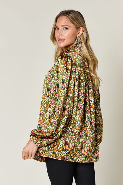 Opaque Printed Long Sleeve Top