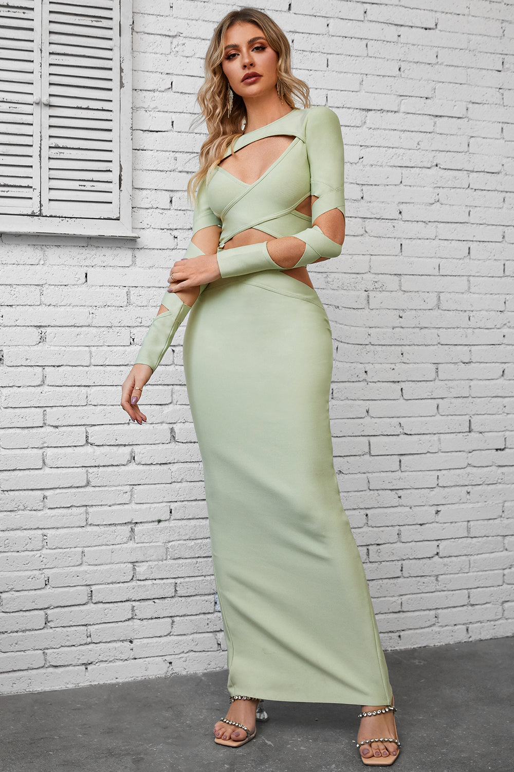 Elegant Cutout Maxi Wrap Dress