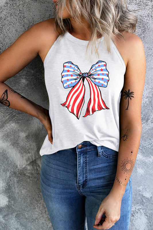 Classic Bow Tank Top White