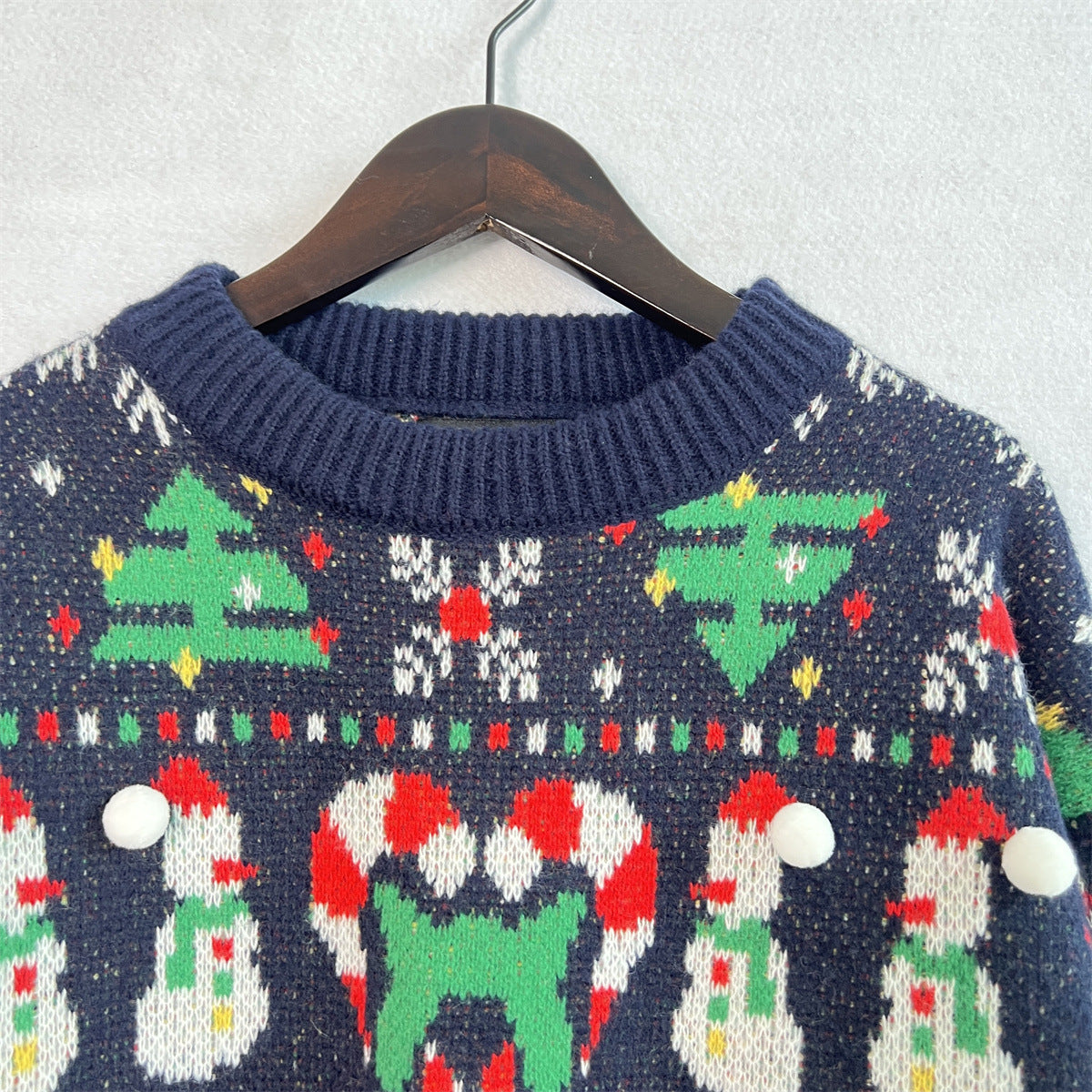 Christmas Pattern Round Neck Long Sleeve Sweater