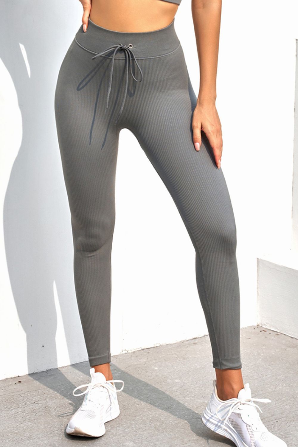 Ribbed Sports Leggings Charcoal