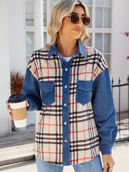 Plaid Denim Jacket