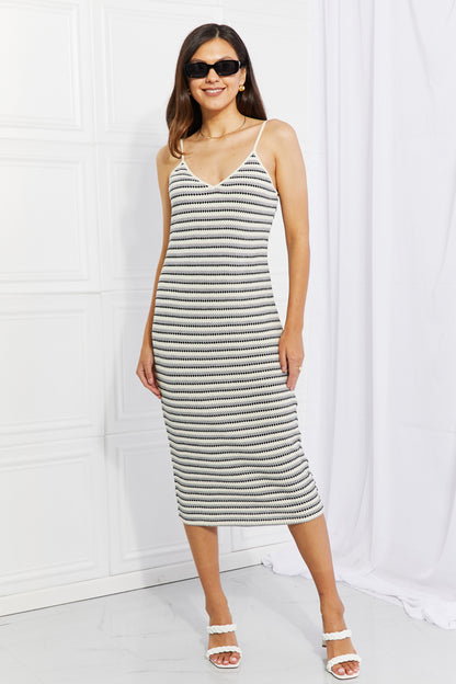 HYFVE One to Remember Striped Sleeveless Midi Dress Multicolor