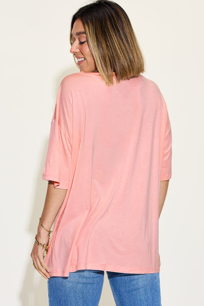 Relaxed Fit Bamboo Tee with Drop Shoulder