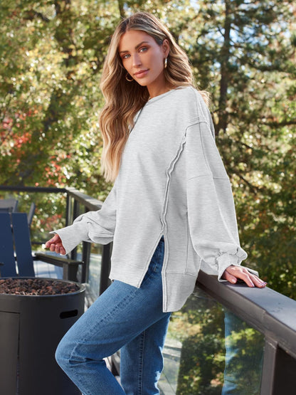 Slit Hem Sweatshirt