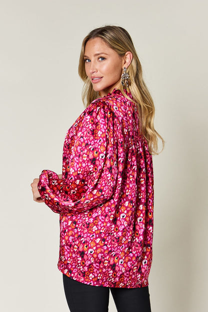 Opaque Printed Long Sleeve Top