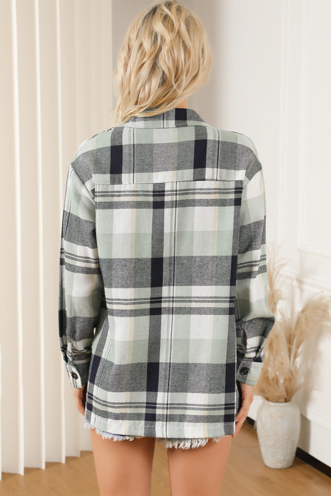 Women's Plaid Button-Down Shirt