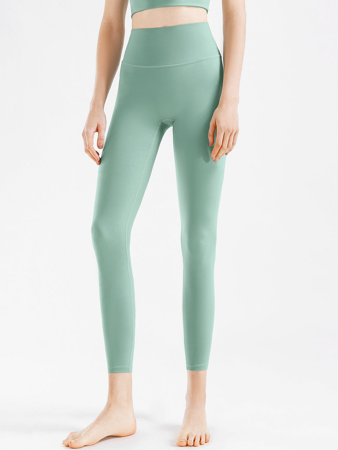 High Waist Active Pants Light Green