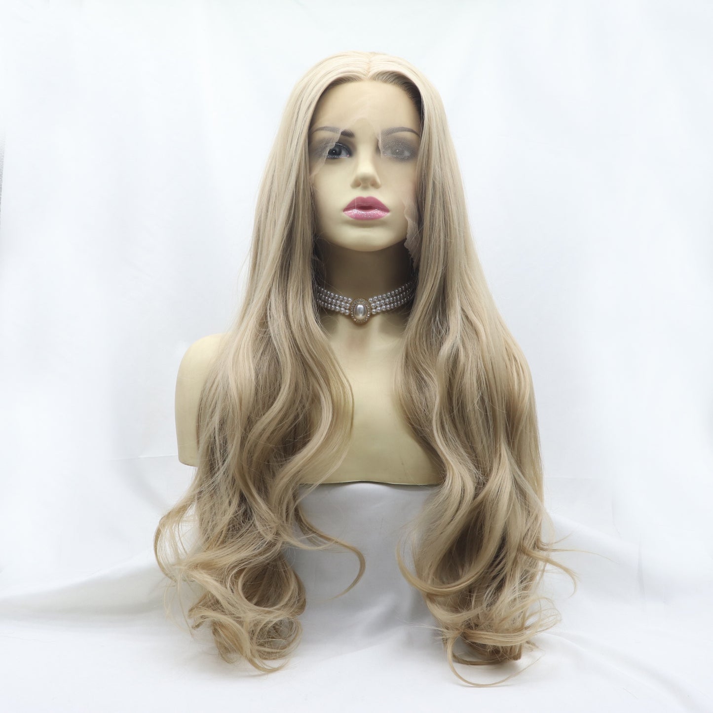 24" Wavy Lace Front Wig Icy blonde One Size