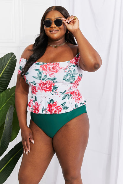 Floral Off-The-Shoulder Tankini Set