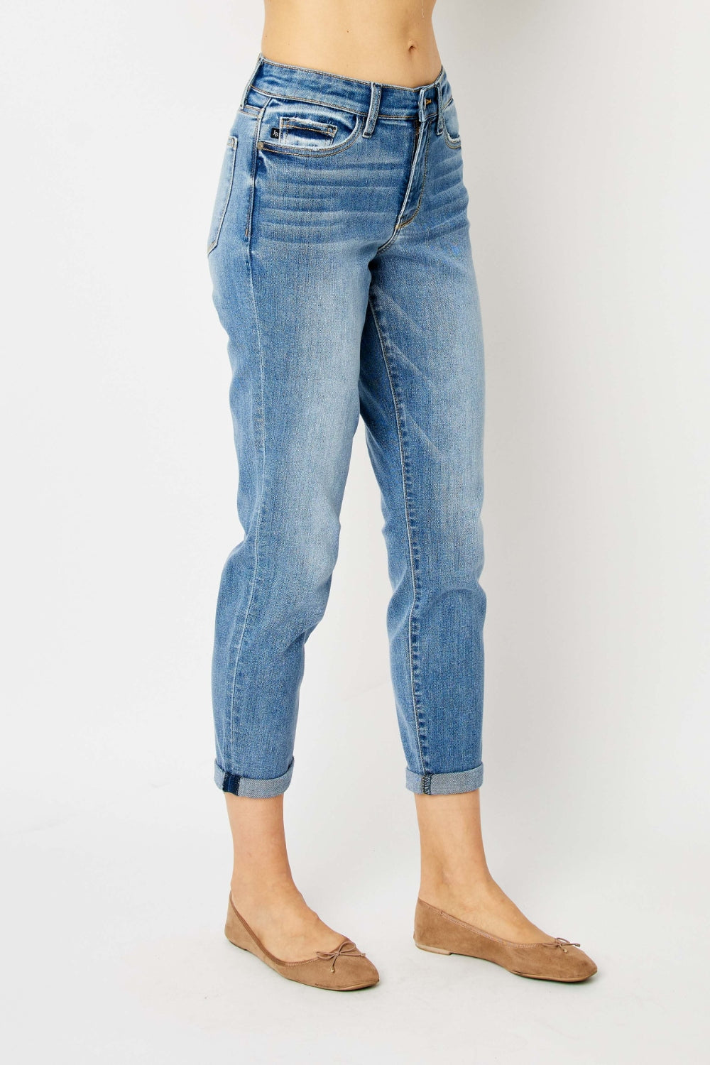 Judy Blue Low-Rise Cuffed Slim Jeans