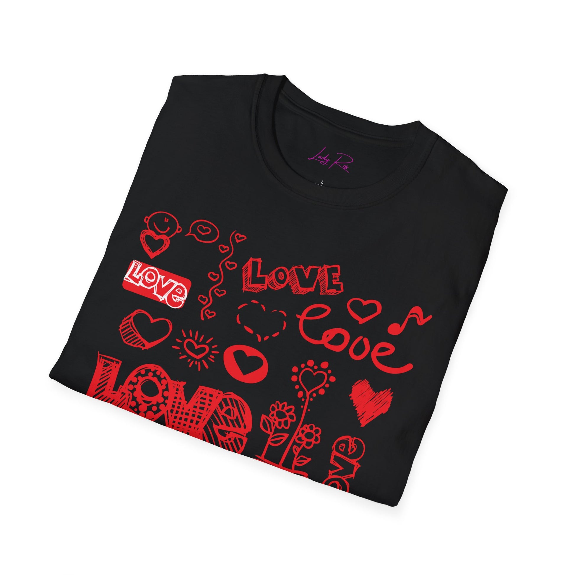 Playful Love Doodle Women’s T-Shirt – Valentine’s Day Edition