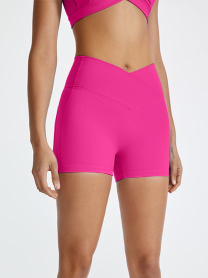 High Waist Active Shorts Hot Pink