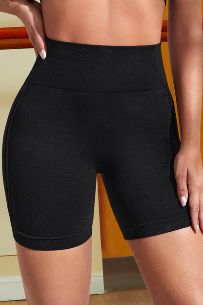 Wide Waistband Sports Shorts Black