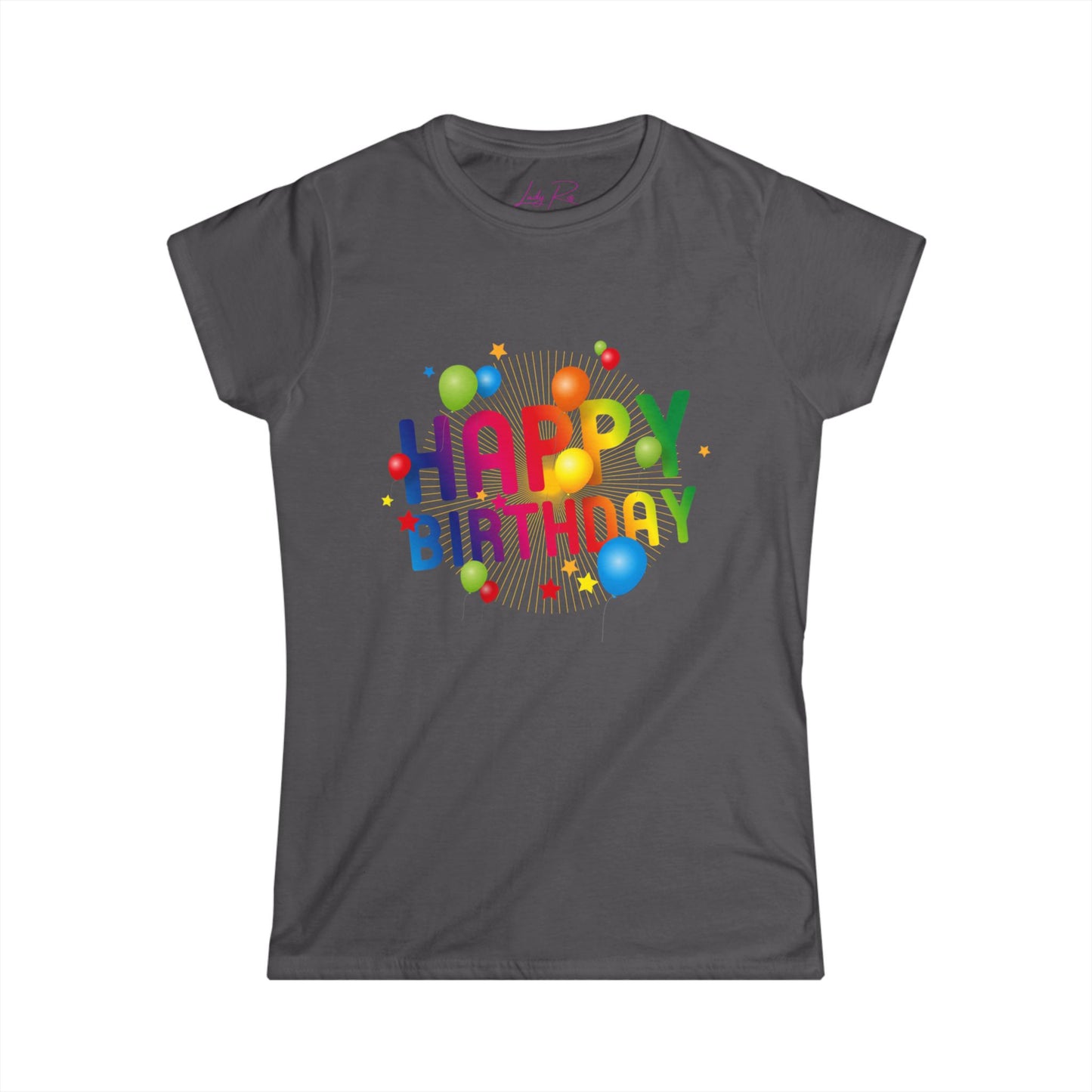 Happy Birthday Celebration Women’s T-Shirt – Fun & Festive Style Charcoal