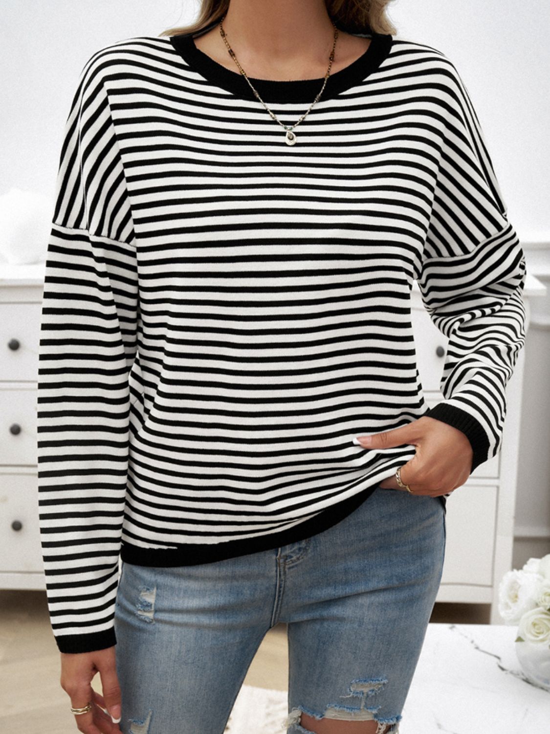 Women's Oversized Striped Sweater