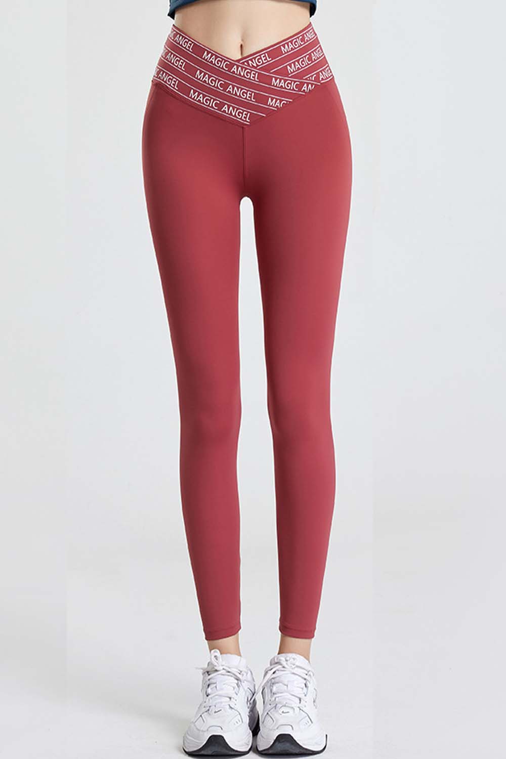 Wide Waistband Sports Pants Dusty Pink