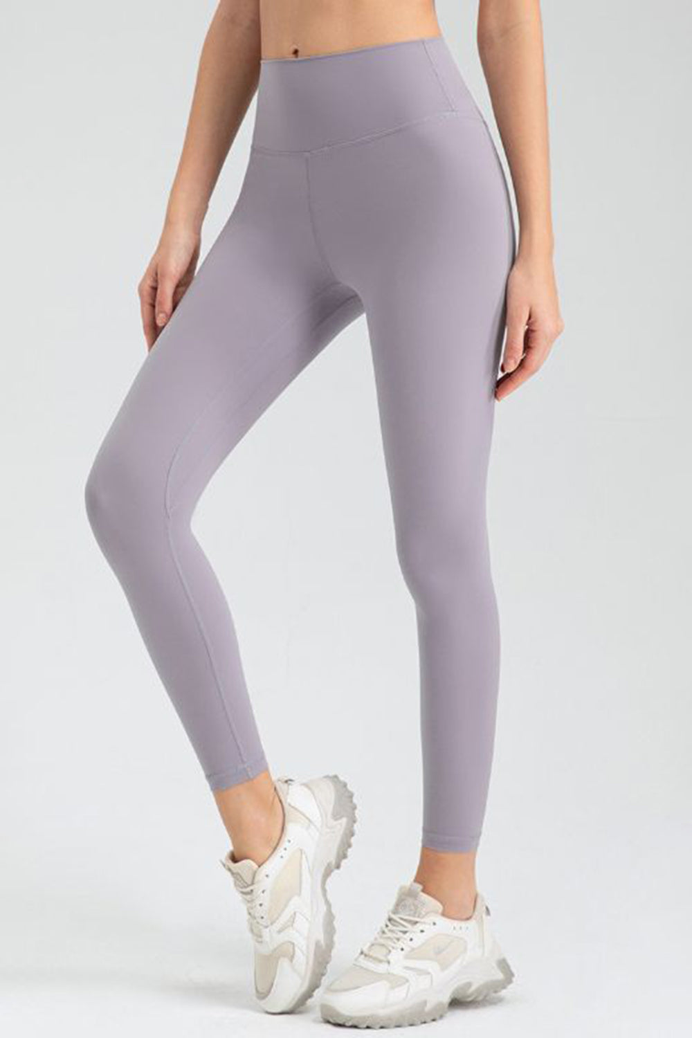 Wide Waistband Slim Fit Active Leggings Lavender