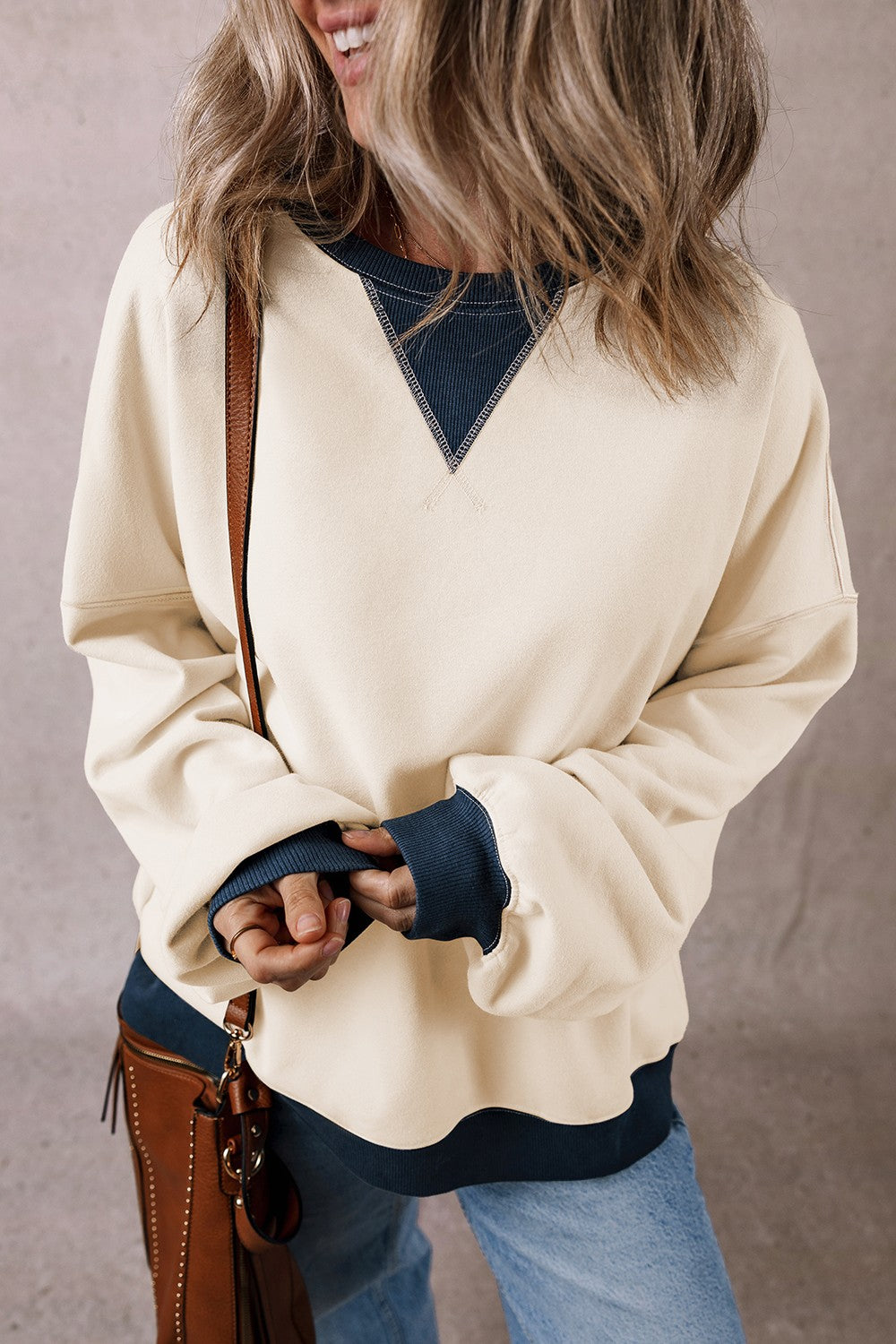 Back-to-School Contrast Sweatshirt