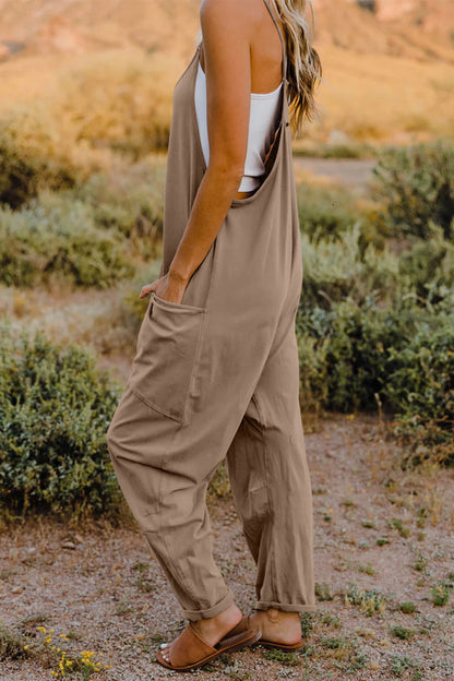 Sleeveless V-Neck Jumpsuit with Pockets