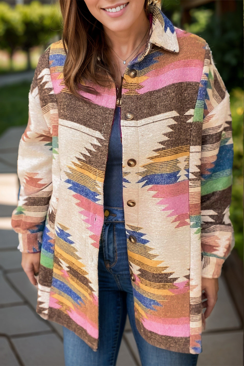 Floral Print Bomber Jacket Beige