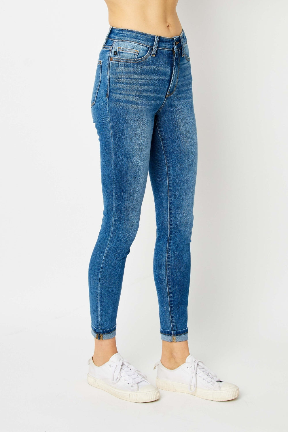 Judy Blue Low Rise Super Stretch Skinny Jeans with Cuffs