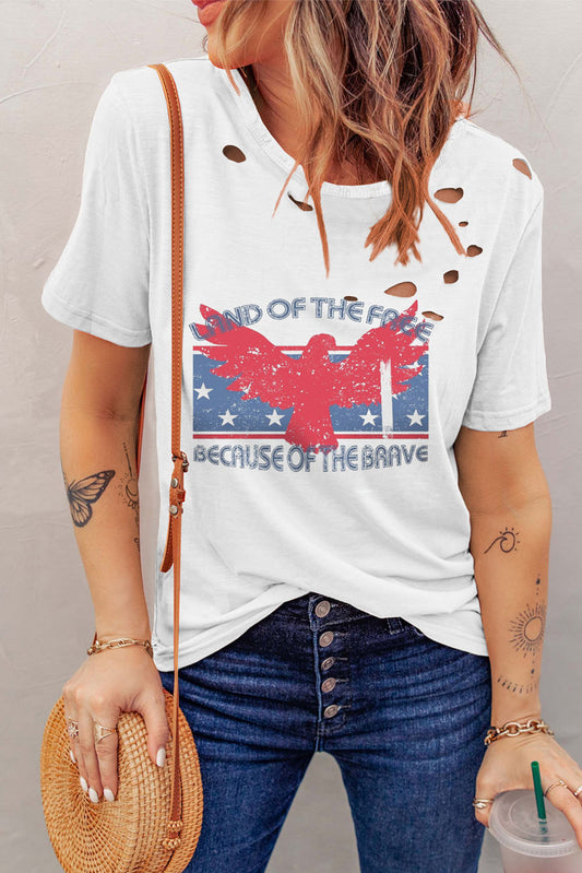 Patriotic Cutout Tee