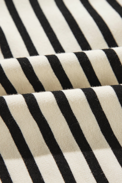 Back-to-School Striped Button Sweatshirt