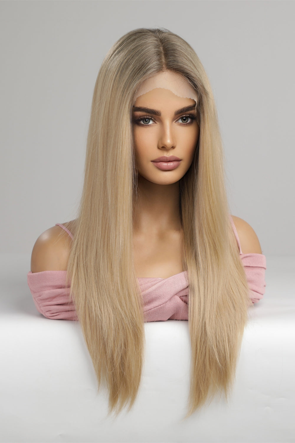 24" Long Straight Lace Front Wig