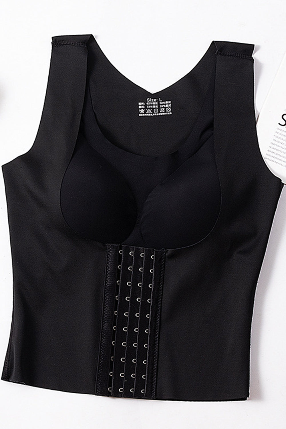 Basic Bae Scoop Neck Shapewear Tank with Removable Paddings Black