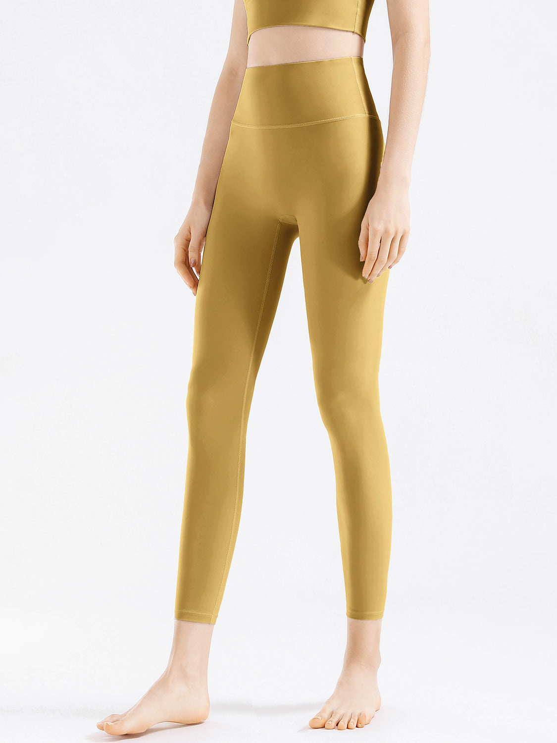 High Waist Active Pants Mustard