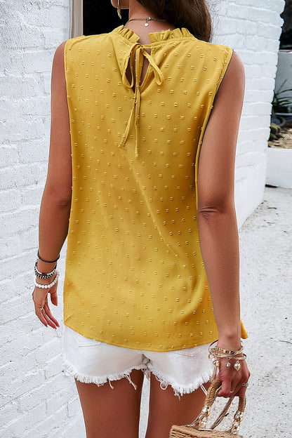 Swiss Dot Round Neck Tank