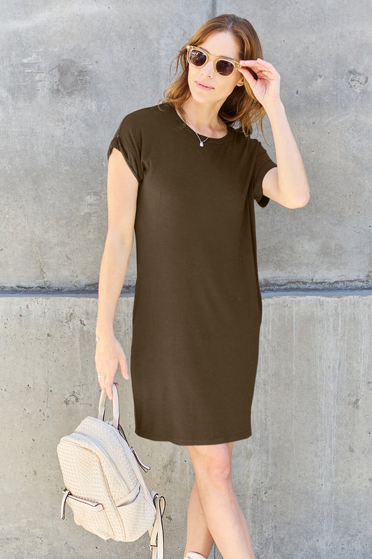 Essential Back-to-School Dress with Pockets Mocha