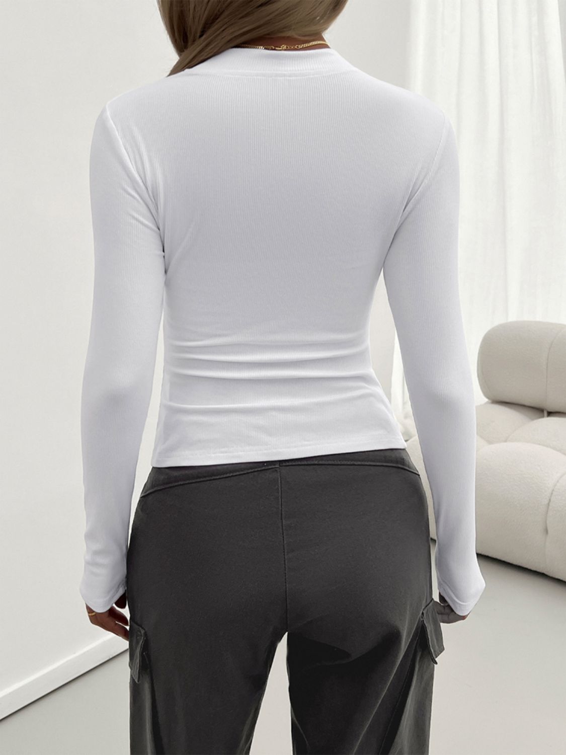 Stretchy Long Sleeve Crewneck Tee