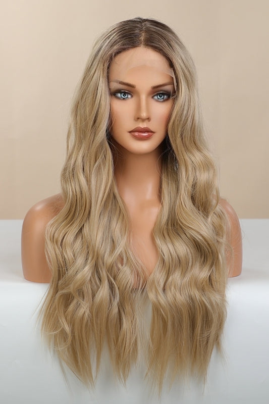 26" Wavy Lace Front Wig Light Brown Blonde Ombre One Size