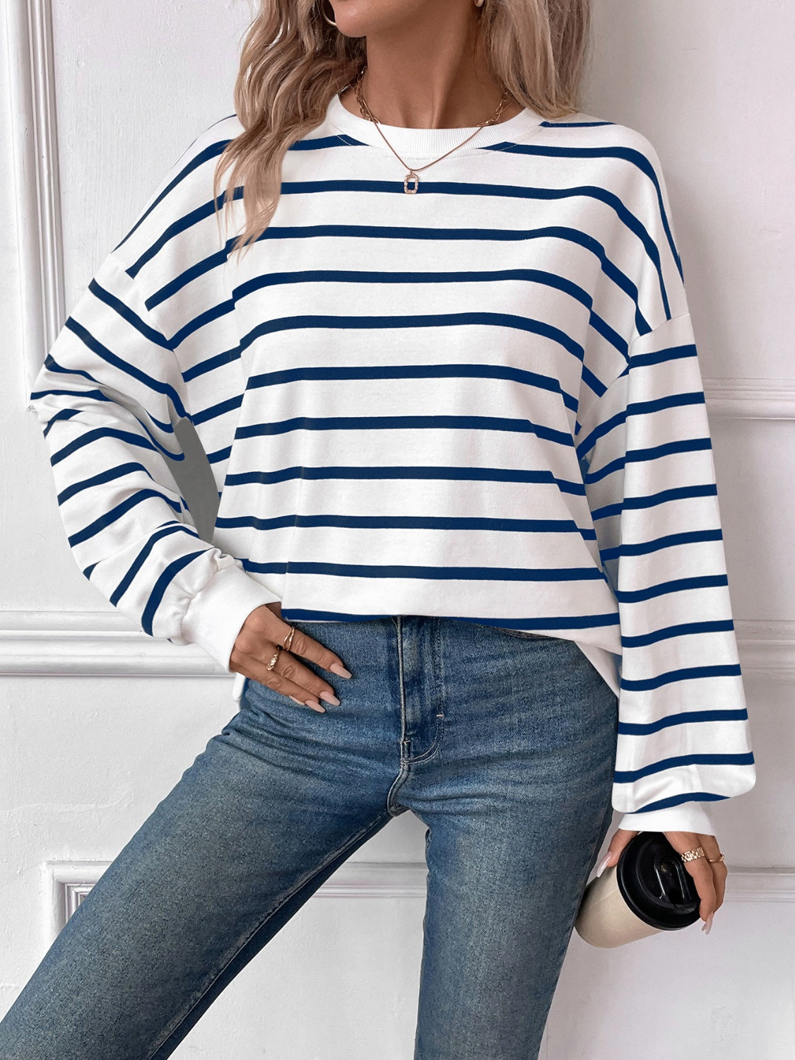 Striped Long Sleeve Sweatshirt