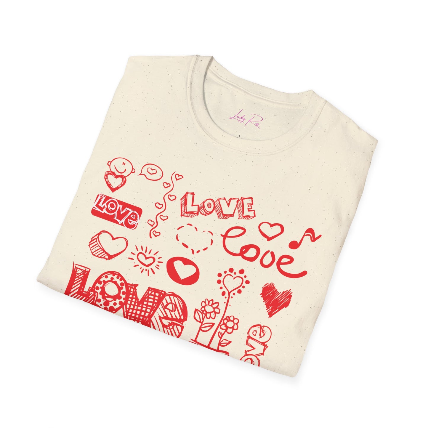 Playful Love Doodle Women’s T-Shirt – Valentine’s Day Edition