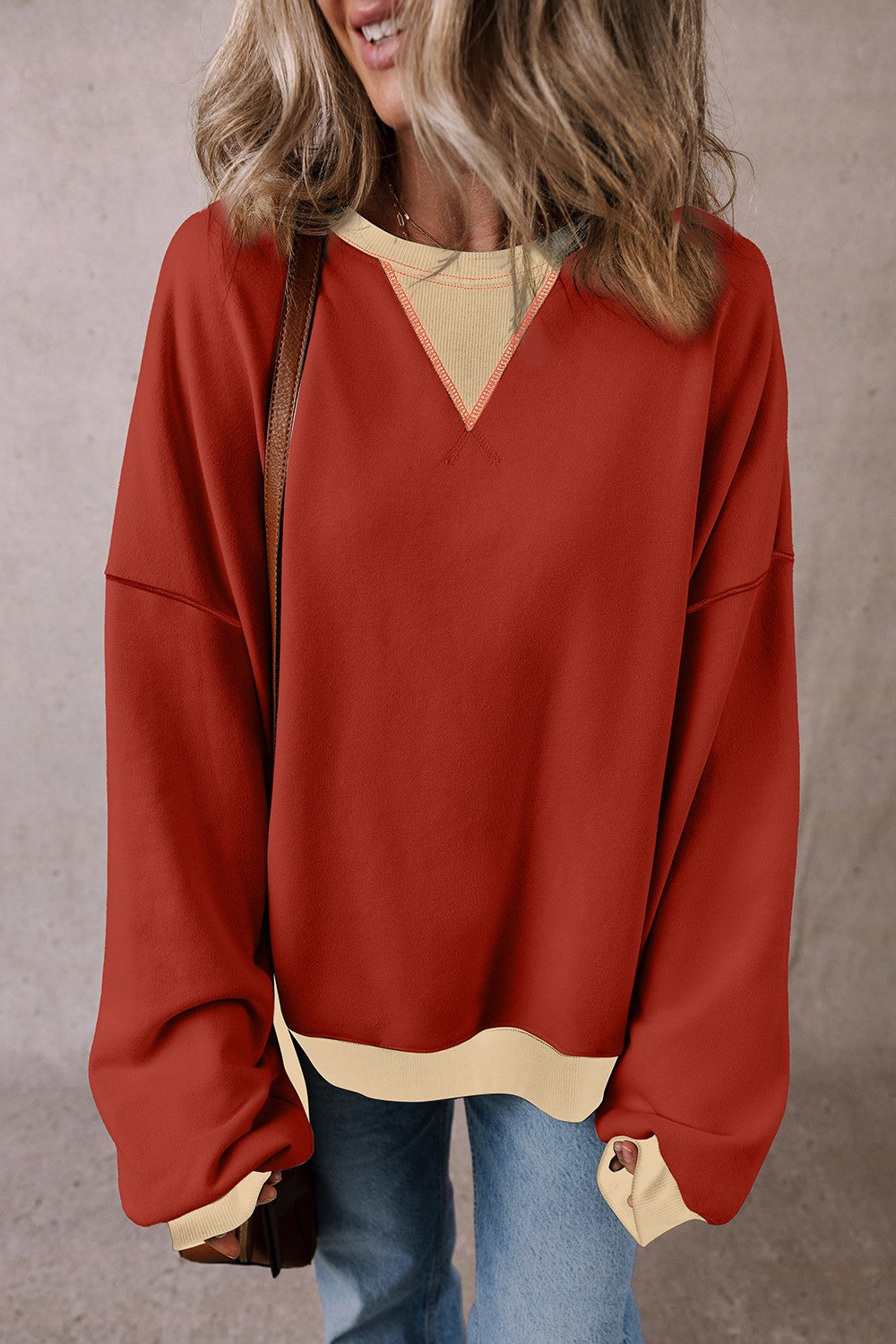 Back-to-School Contrast Sweatshirt