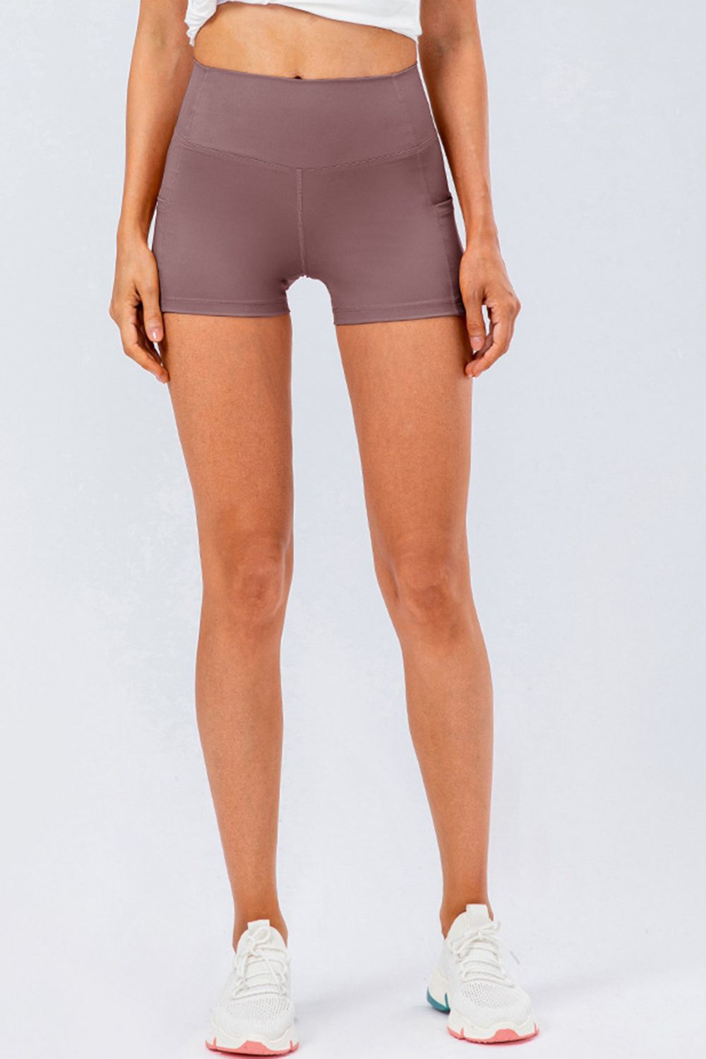 Slim Fit Wide Waistband Sports Shorts Moonlit Mauve