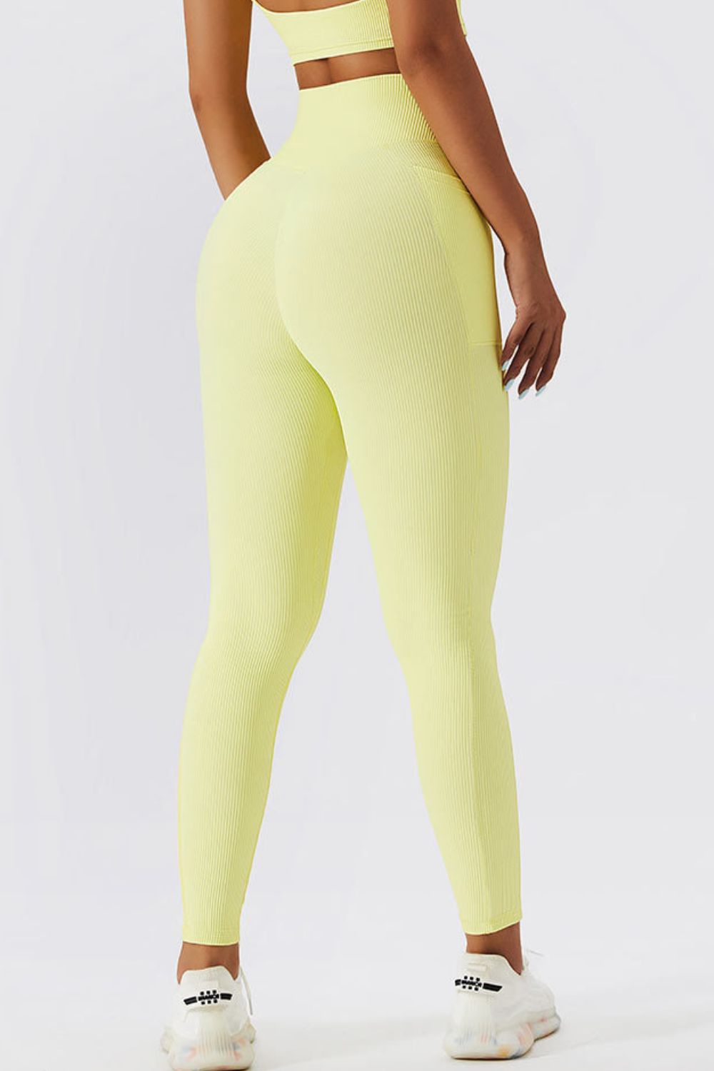 High-Waist Pocket Leggings with Crossover Detail