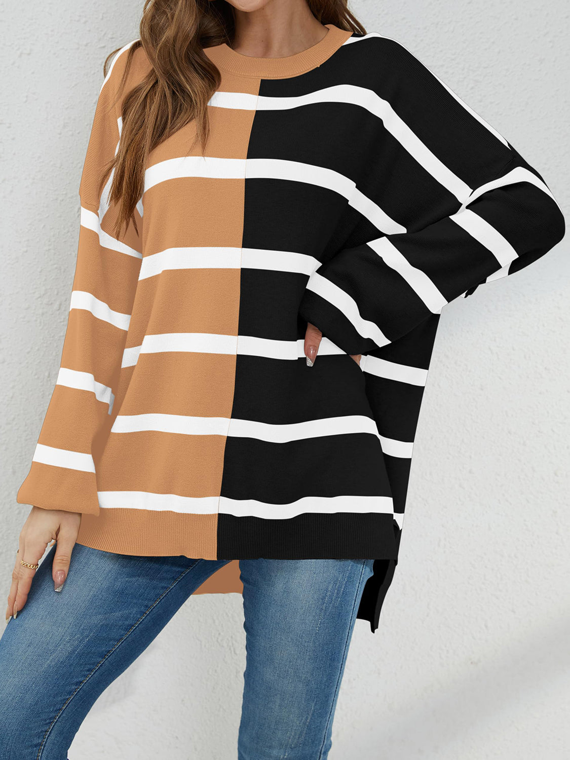 Classic Striped Sweater Caramel