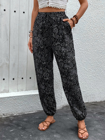 Printed High Waist Pants