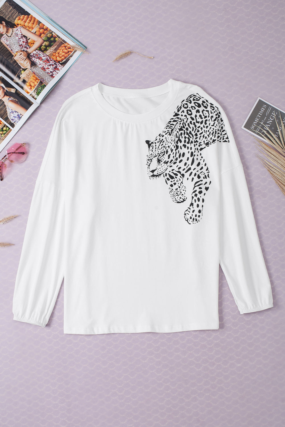 Leopard Print Long Sleeve Top