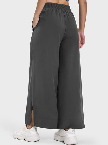 Slit Wide Leg Active Pants