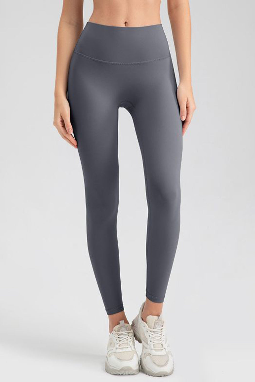 Wide Waistband Sport Leggings Charcoal