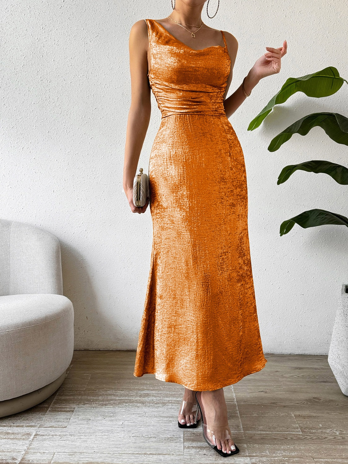 Elegant Asymmetrical Midi Dress