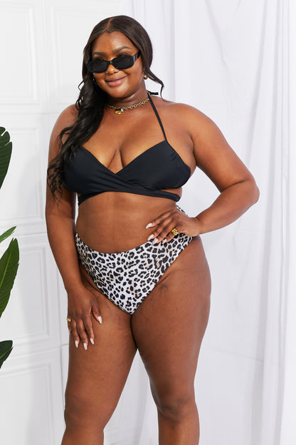 Black Twist-Front Halter Bikini