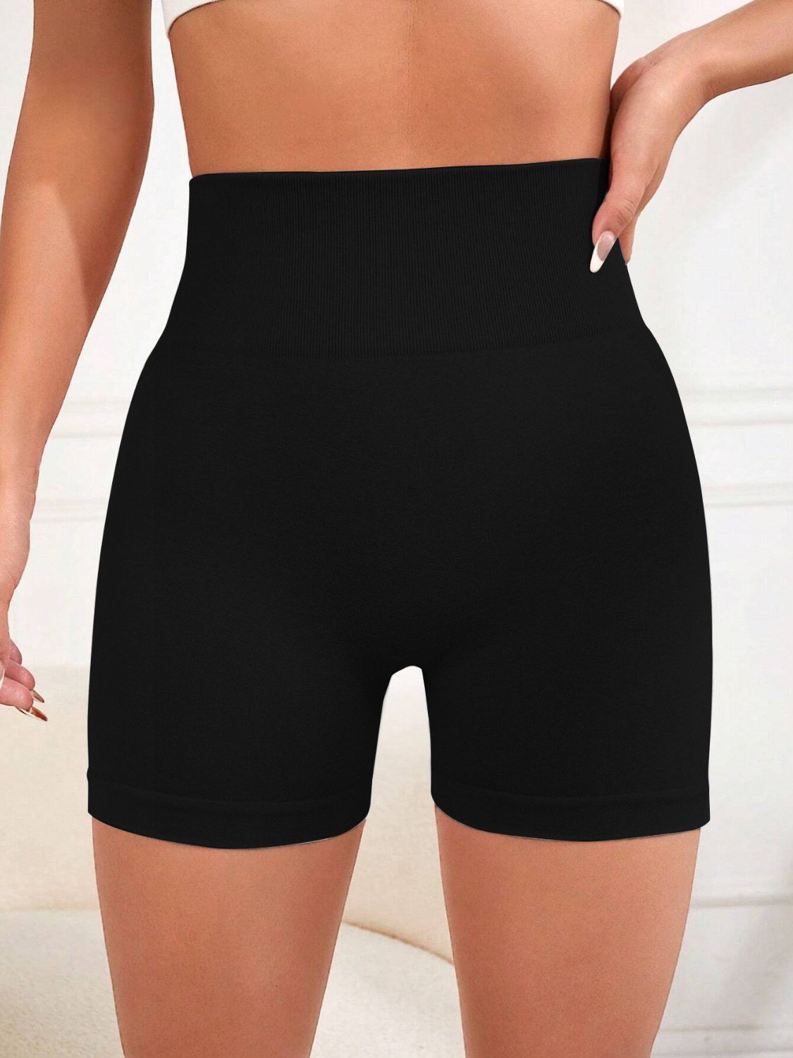 High Waist Active Shorts Black